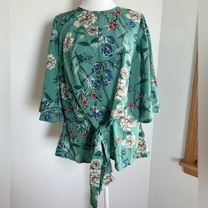 Floral Top with Front Belt